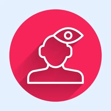 White line Solution to the problem in psychology icon isolated with long shadow 스톡 일러스트