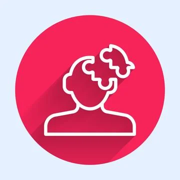 White line Solution to the problem in psychology icon isolated with long sh.. Illustrazione stock