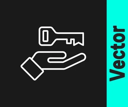 White line Solution to the problem in psychology icon isolated on black bac.. Illustrazione stock