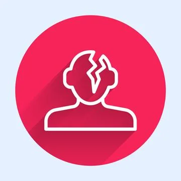 White line Solution to the problem in psychology icon isolated with long sh.. Illustrazione stock