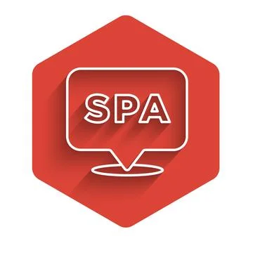 White line Spa salon icon isolated with long shadow. Concept for beauty salon Stock Illustration