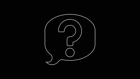White line Speech bubble chat icon isolated on black background. Message icon Stock Footage 225647910