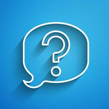 White line Speech bubble chat icon isolated on blue background. Message icon Stock Illustration