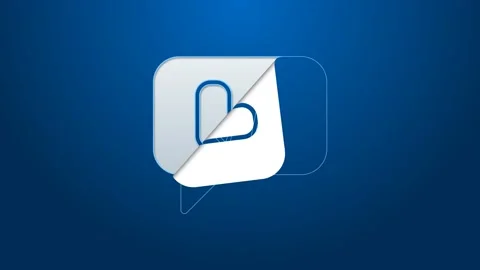 White line Speech bubbles with Question and Answer icon isolated on blue Stock Footage 168141270