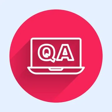 White line Speech bubbles with Question and Answer icon isolated with long イラスト素材