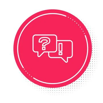 White line Speech bubbles with Question and Answer icon isolated on white イラスト素材