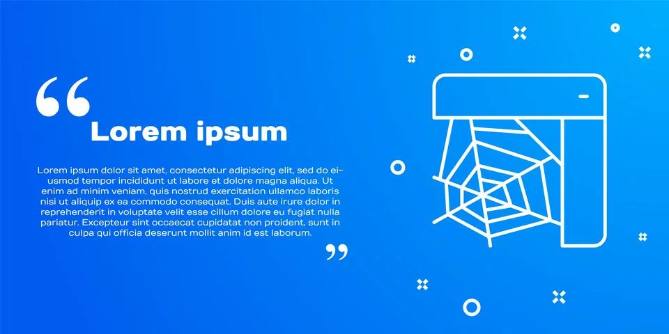 White line Spider web icon isolated on blue background. Cobweb sign. Happy Ha Stock Illustration