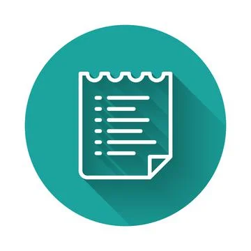 White line Sport training program or fitness plan icon isolated with long shadow Stock Illustration