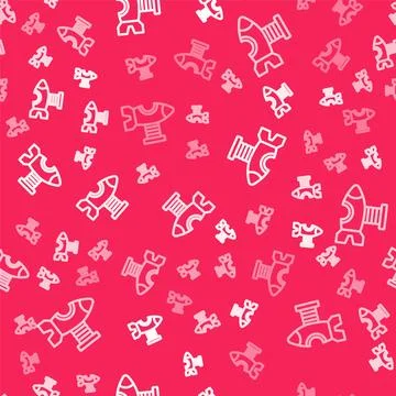 White line Swing plane on the playground icon isolated seamless pattern on .. Stock Illustration