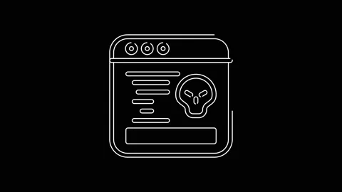 White line System bug concept icon isolated on black background. Code bug Stock Footage 156027609