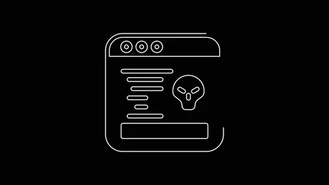 White line System bug concept icon isolated on black background. Code bug Stock Footage 167599874