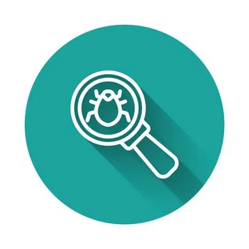 White line System bug concept icon isolated with long shadow background. Code イラスト素材