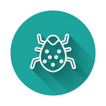 White line System bug concept icon isolated with long shadow background. Code Stock Illustration