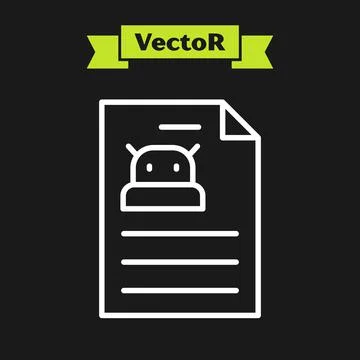 White line Technical specification icon isolated on black background. Technical Stock Illustration