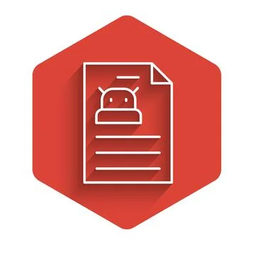 White line Technical specification icon isolated with long shadow. Technical Stock Illustration