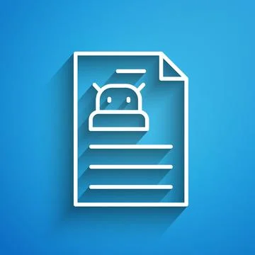 White line Technical specification icon isolated on blue background. Technical Stock Illustration