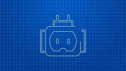White line Tee plug electric with clipping path icon isolated on blue background Video stock 169315755