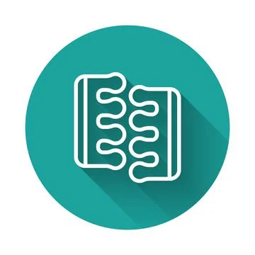 White line Toe separator for pedicure icon isolated with long shadow background Stock Illustration