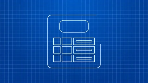 White line Train station board icon isolated on blue background. Mechanical Vidéo 169320404