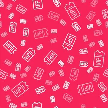 White line Train ticket icon isolated seamless pattern on red background. Travel Stock Illustration