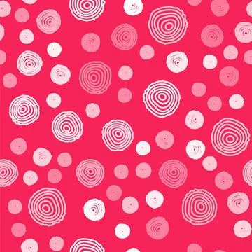 White line Tree rings icon isolated seamless pattern on red background. Wooden Stock Illustration
