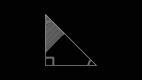 White line Triangle math icon isolated on black background. 4K Video motion Stock Footage 203564595