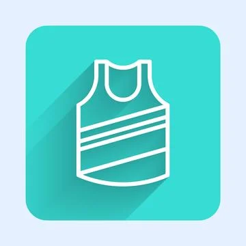 White line Undershirt icon isolated with long shadow background. Green squa.. イラスト素材