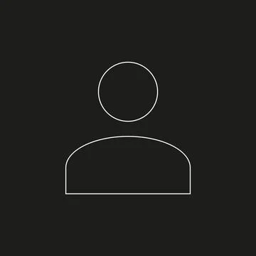 White line vector icon of an user Stock Illustration