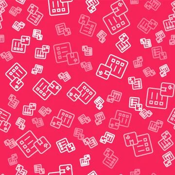 White line Verification of delivery list clipboard icon isolated seamless p.. Illustrazione stock