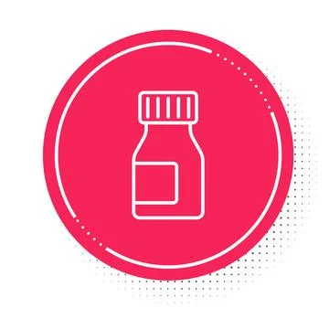 White line Vitamin complex of pill capsule icon isolated on white background. Stock Illustration