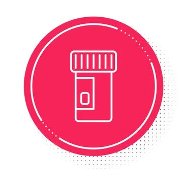 White line Vitamin complex of pill capsule icon isolated on white backgroun.. Stock Illustration