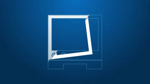 White line Voice assistant icon isolated on blue background. Voice control user Stock Footage 148450007
