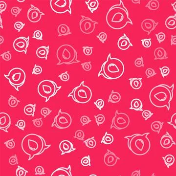 White line Water drop with speech bubbles icon isolated seamless pattern on r Illustrazione stock