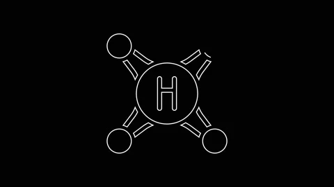 White line Water tap icon isolated on black background. 4K Video motion graphic Video stock 167594591