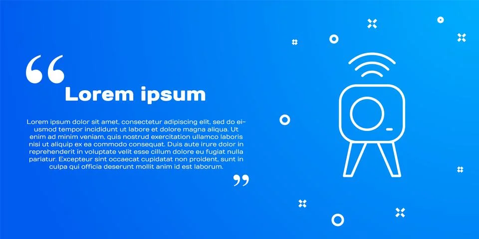 White line Web camera icon isolated on blue background. Chat camera. Webcam icon 스톡 일러스트