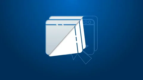 White line Web design and development concepts icon isolated on blue background Stock Footage 144147918