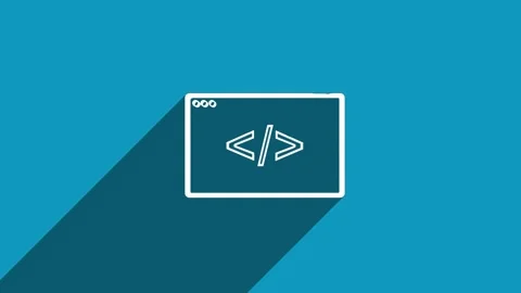 White line web design and front end development icon with shadow isolated on Stock Footage 159831495