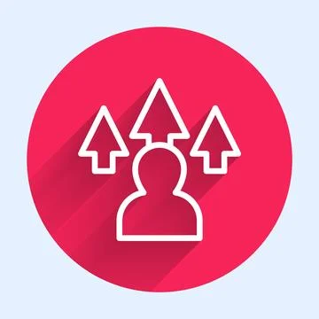 White line Web design and front end development icon isolated with long shadow Illustrazione stock