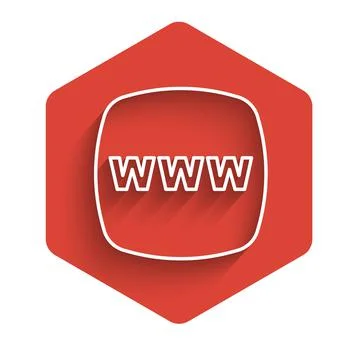 White line Website template icon isolated with long shadow background. Internet 스톡 일러스트