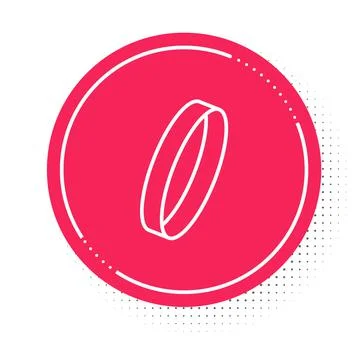 White line Wedding ring icon isolated on white background. Bride and groom Stock Illustration
