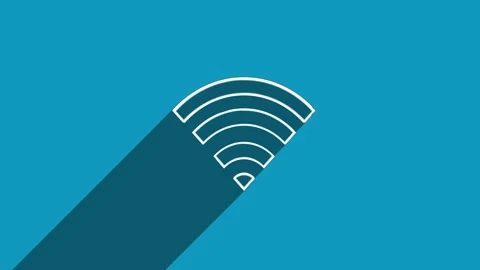 White line wi-fi wireless internet network symbol icon with shadow isolated on Video stock 159831715