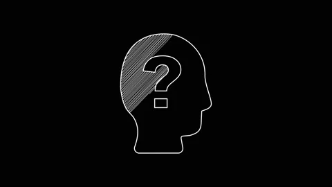 White line Worker icon isolated on black background. Business avatar symbol user Stock Footage 203673975