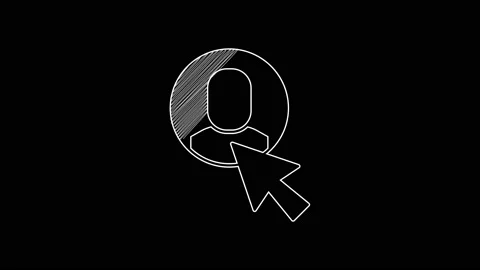 White line Worker icon isolated on black background. Business avatar symbol user Stock Footage 203674527