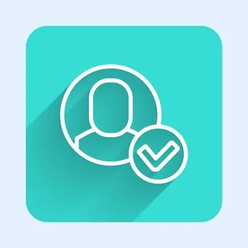 White line Worker icon isolated with long shadow background. Business avatar  Stock Illustration