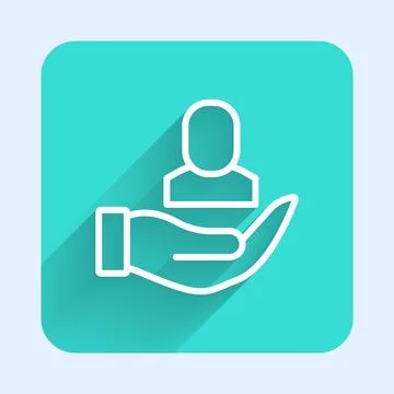 White line Worker icon isolated with long shadow background. Business avatar Stock Illustration