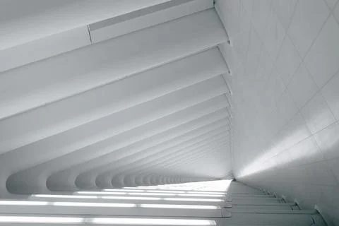White linear angled architecture Stock Photos