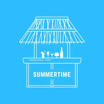 White linear beach bar Stock Illustration