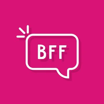 White linear bubble with bff word Stock Illustration