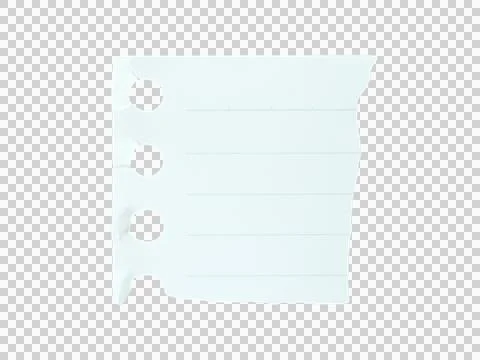 White lined torn edge note paper isolated on transparent background. Stock Photos