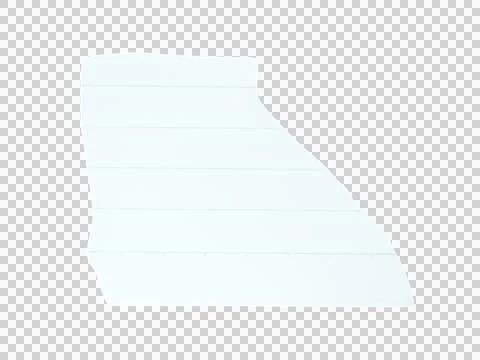 White lined torn edge note paper isolated on transparent background. Stock Photos